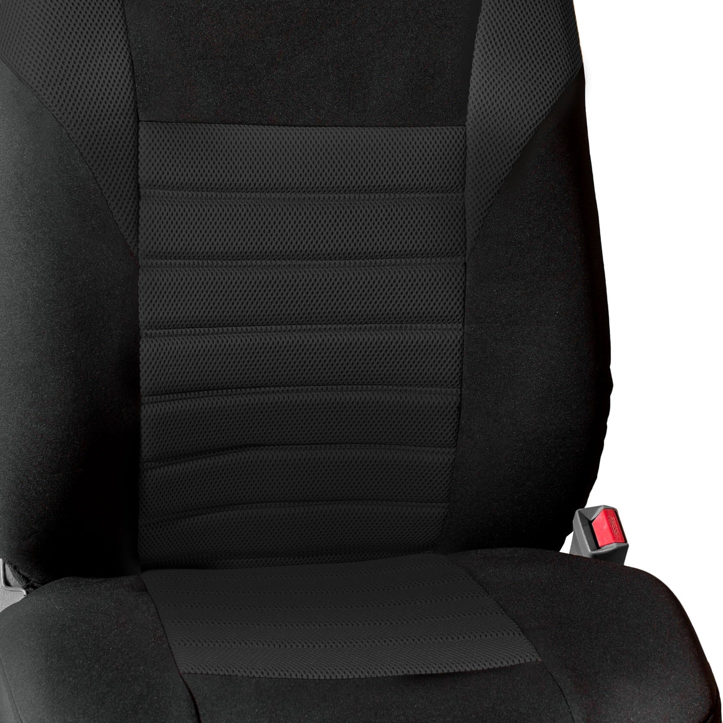 FH Group Car Seat Covers Front Set Premium 3D Air Mesh - Low Back Car Seats with Removable Headrest,Universal Fit,Automotive Seat Cover,Airbag Compatible Car Seat Cover for SUV,Sedan,Van Black