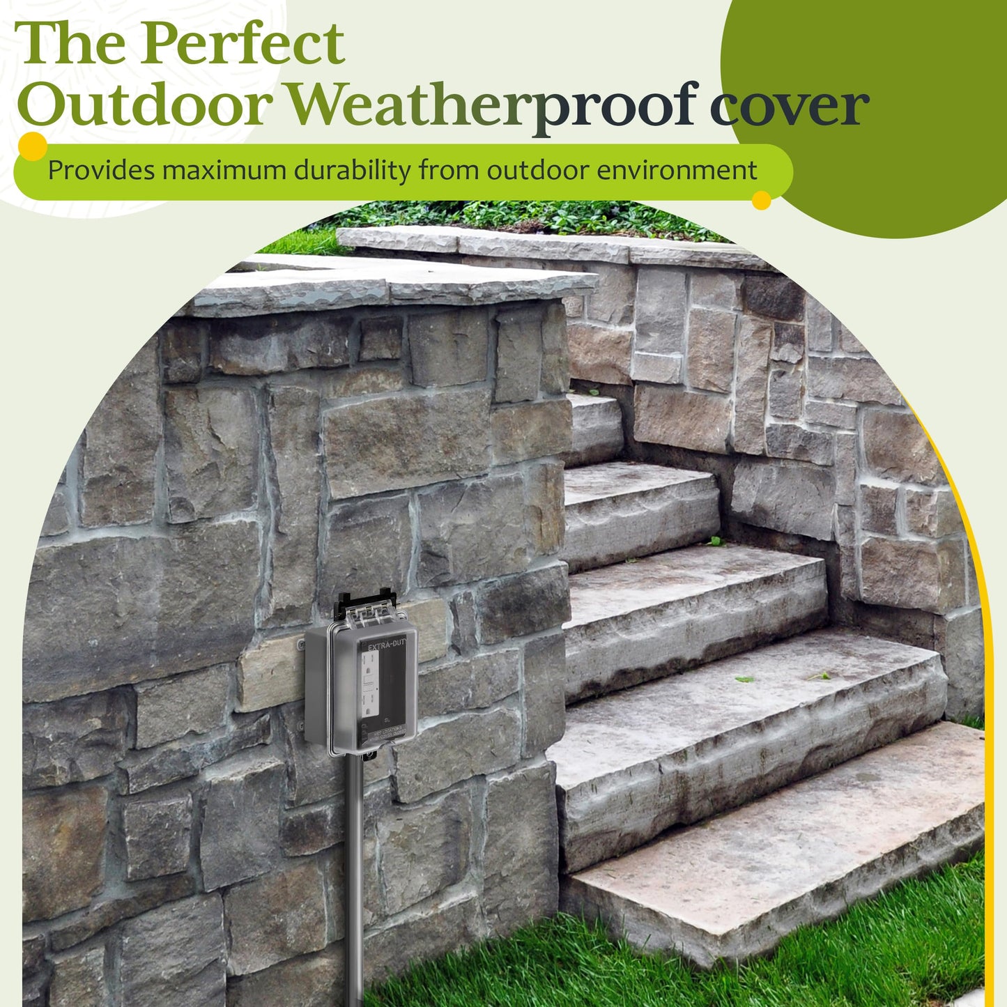 TG Outdoor Outlet Cover Extra-Duty in-Use Weatherproof Outdoor Decorator/GFCI Receptacle Outlets, Weatherproof Enclosure, 1-Gang H15.5cm x W8.6cm x D7.1cm, Clear Cover, 2 Count