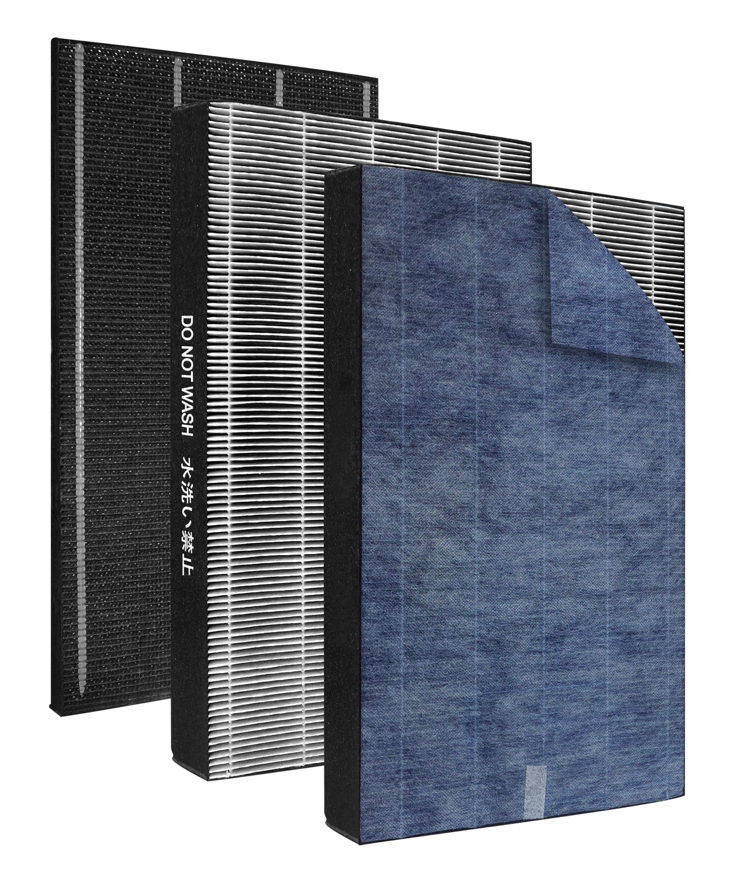 Popurure KC850U Replacement Filter Compatible With Sharp KC-850U Air Purifier, Part # FZ-C100HFU, With 2 HEPA filters and 1 FZ-C100DFU Activated carbon filter