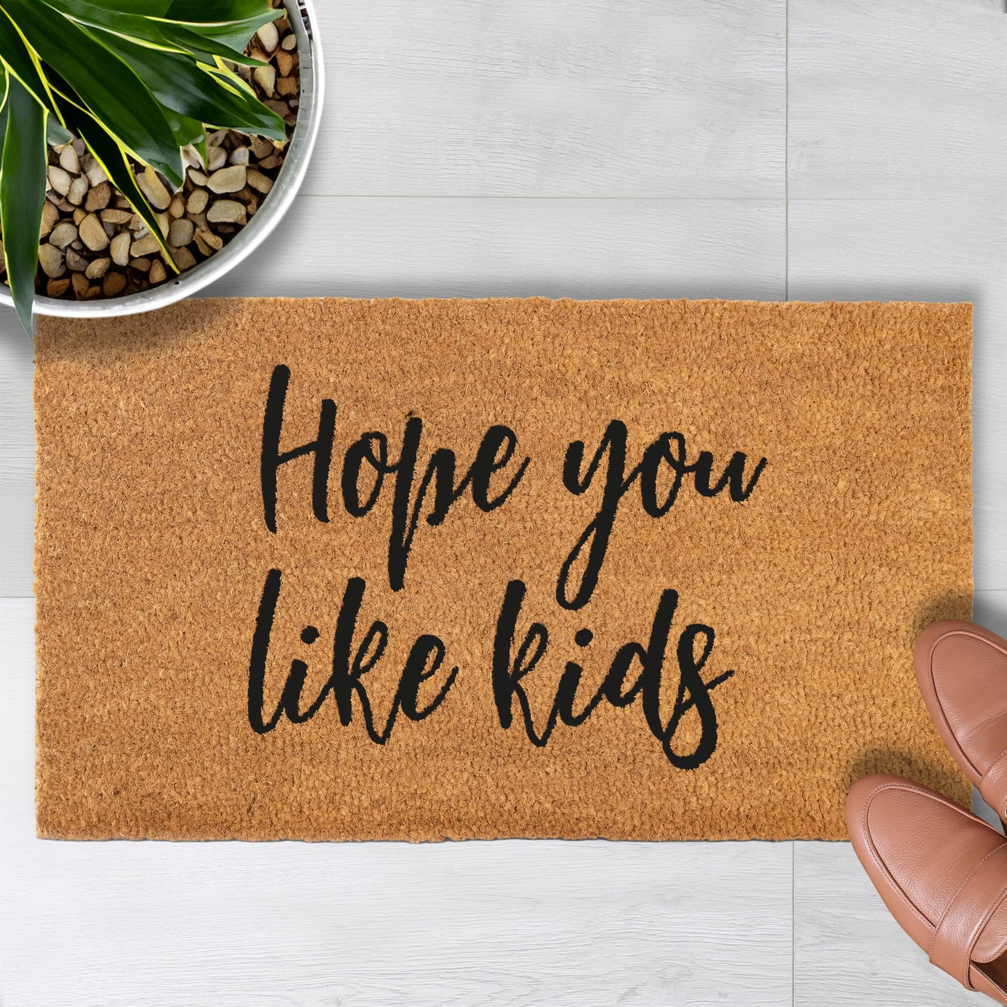 Hope You Like Kids Doormat 30x17 Inch, Funny Coir Mat Front Door, Hope You Like Kids Welcome Mat with Thick Non-Slip PVC Backing, Funny Coir Mat, Entrance Mat Outdoor