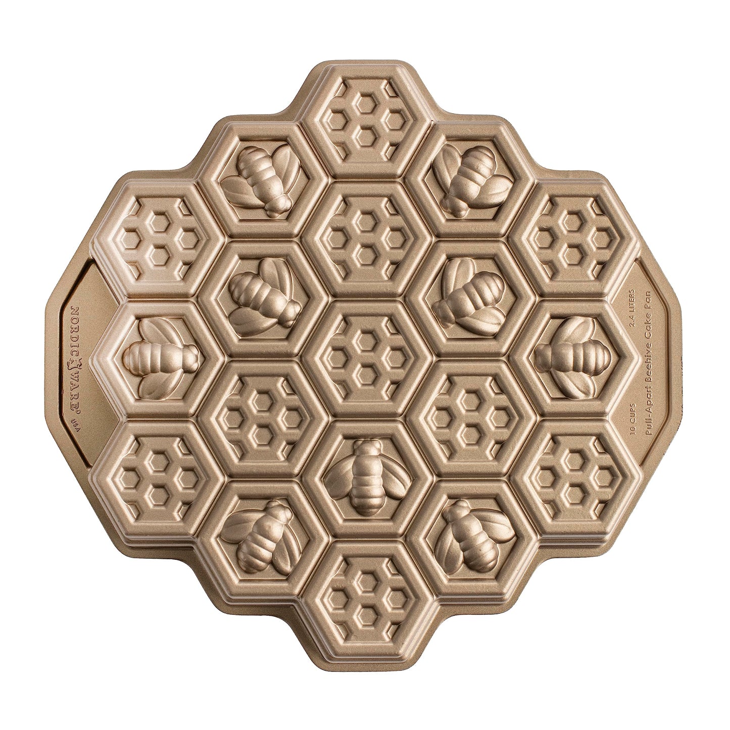 Nordic Ware 85477 Honeycomb Pull-Apart Pan, One Size, Gold