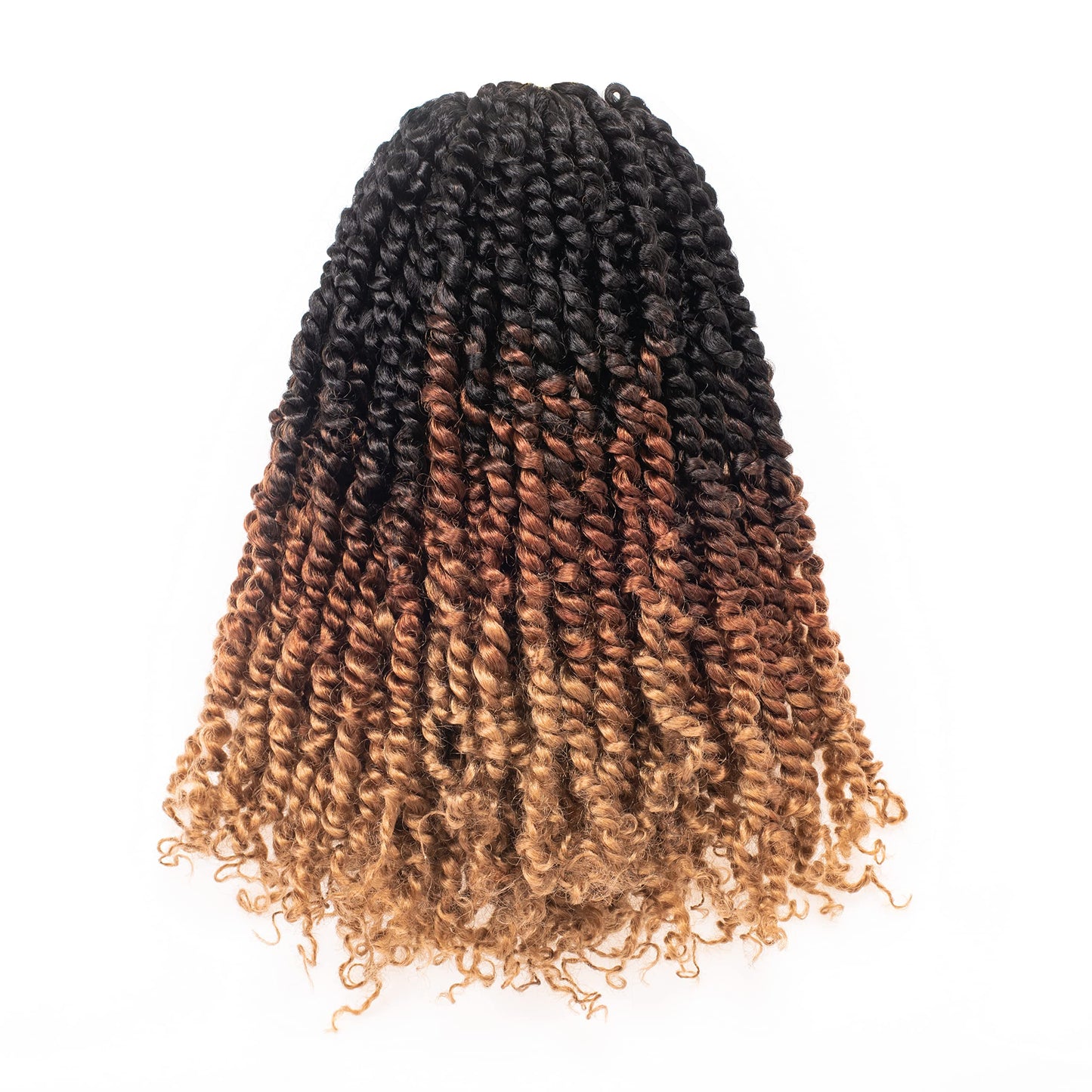 ToyoTress Tiana Passion Twist Hair - 16 Inch 8 Packs Pre-twisted Crochet Braids Ombre Brown Blonde, Shoulder Length Pre-looped Synthetic Braiding Hair Extensions (16 Inch, OT30/27-8P)