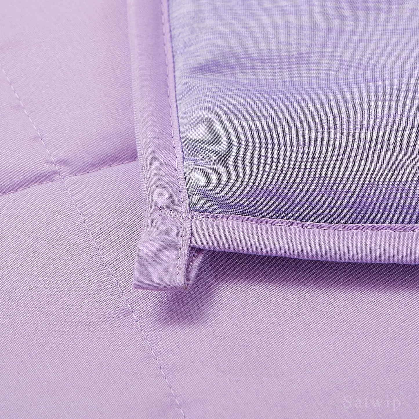 Weighted Blanket 20 lbs Queen Size - Satwip Cool Moire Jersey Cooling Bed Blanket for Hot Sleeper with Soft Breathable Sanded, 60 x 80 inches, Purple