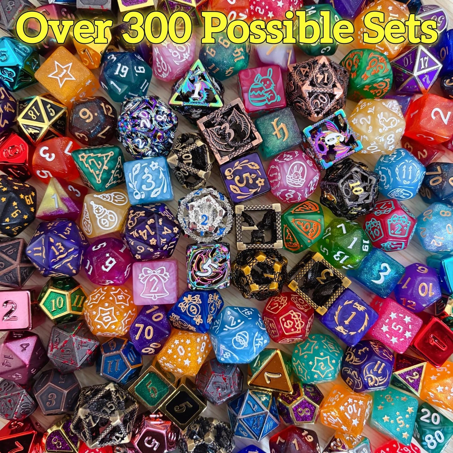 DND Mystery Dice Set, 7 Polyhedral RPG Dice + Random Loot Bag Reward, Gift for RPG Player, DM & Dice Goblin,Tabletop Games (6-Pack)