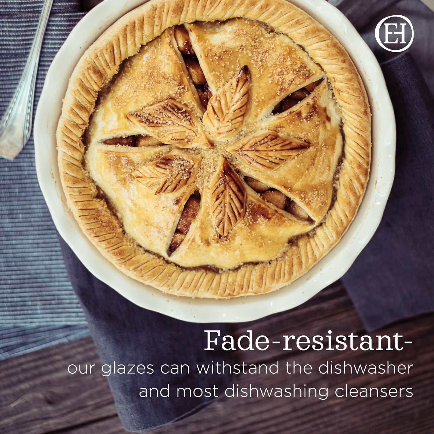Emile Henry 91026131 Ruffled Pie Dish Bakeware 26 cm/10 in, 1.4L/1.5 qt, Argile