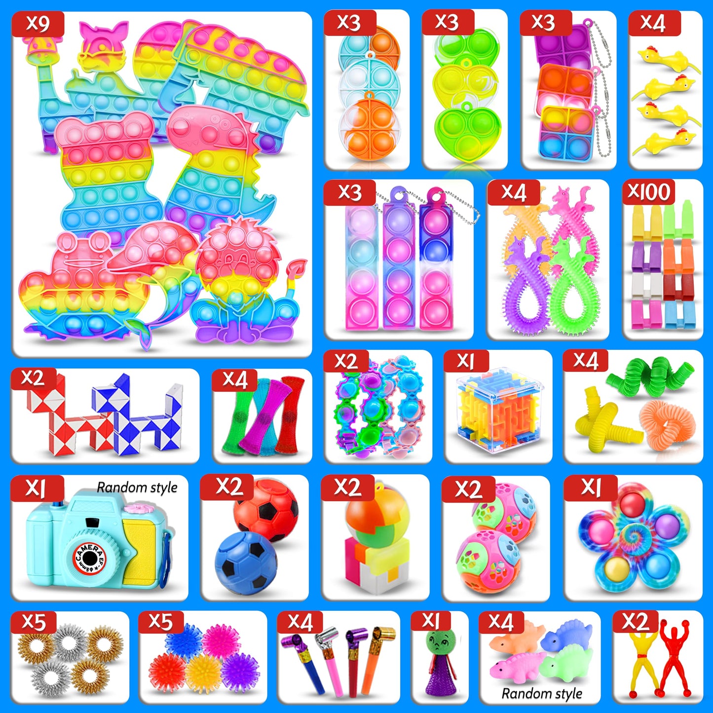 1200pcs Party Favors for Kids 6 8 12, Fidget Toys Pack, School Classroom Party Suppliers, Stocking Stuffers, Treasure Chest Birthday Surprise Box, Carnival Prizes, Goodie Bag Items for Girls Boys