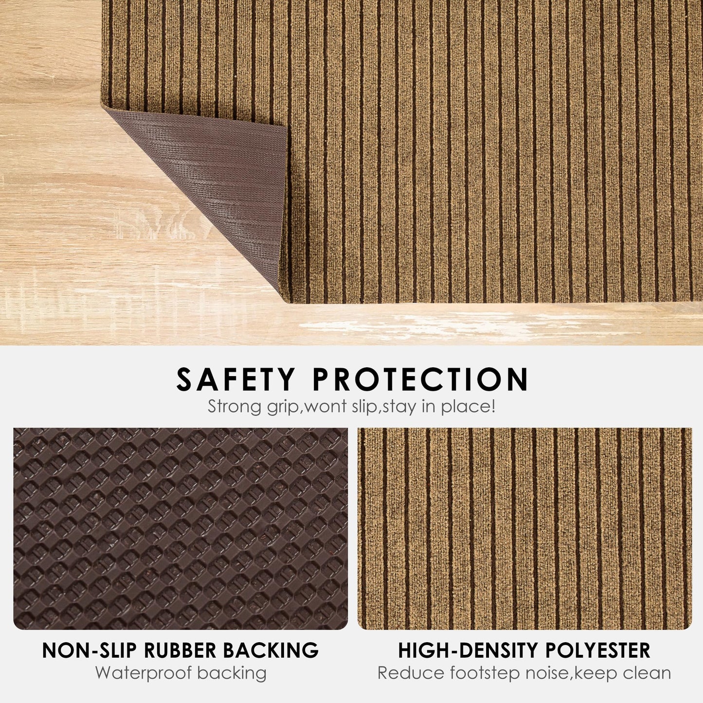 koloko 2ft x 6ft Runner Rug Non-Slip Outdoor Indoor Carpet Runner Custom Size Floor Runners Area Rugs Mat with Rubber Backing for Hallway Entryway Balcony Patio Kitchen Garage Stair Laundry