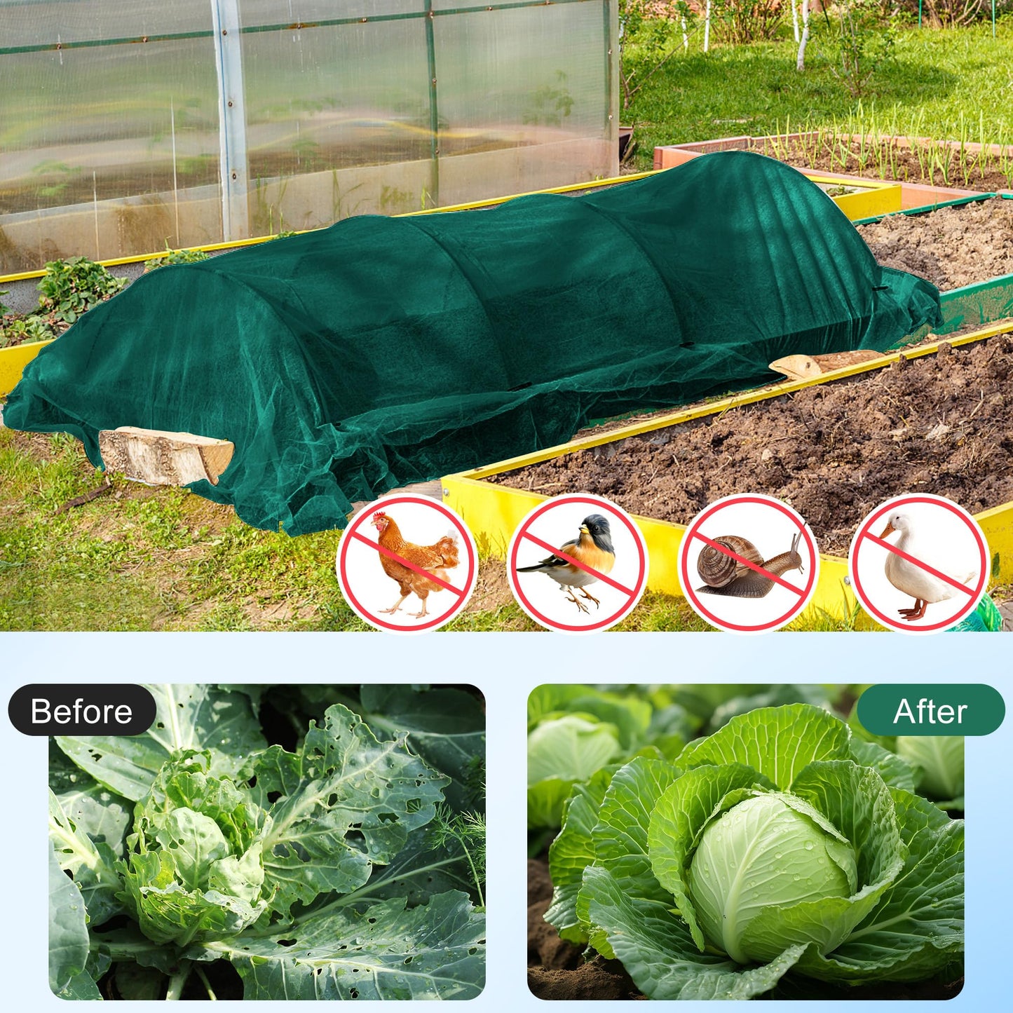 9.8×32.8Ft Plant Freeze Protection Cover - 1.2OZ Non-Woven Garden Frost Fleece Cover - Frost Cloth Blanket for Winter Outdoor Vegetable Garden Plants