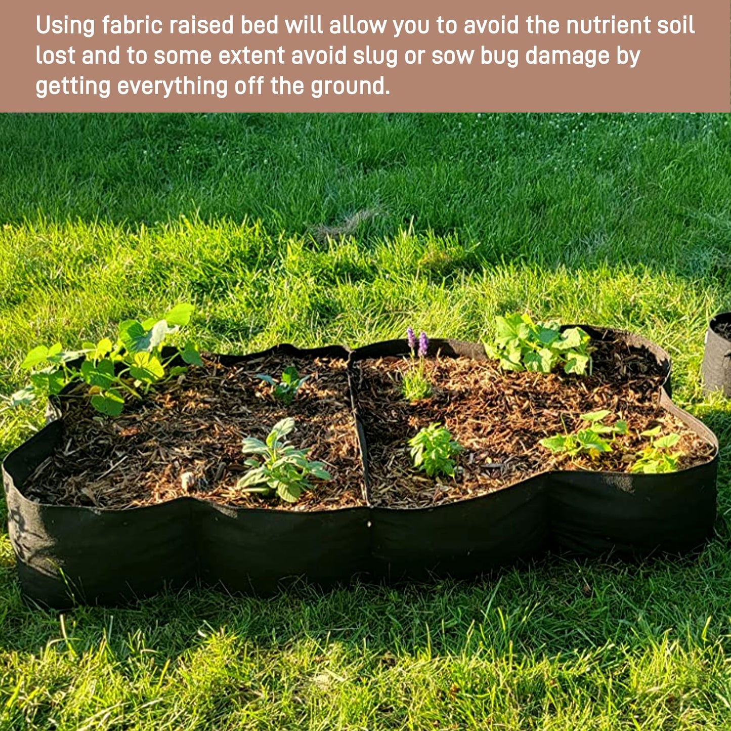 Sinimaka Fabric Raised Garden Bed, 128 Gallon 8 Grids Plant Grow Bags, 3x6 FT Garden Bag for Growing Vegetables Potatoes Flowers Herbs, Rectangle Planting Container Bags for Outdoor Gardening