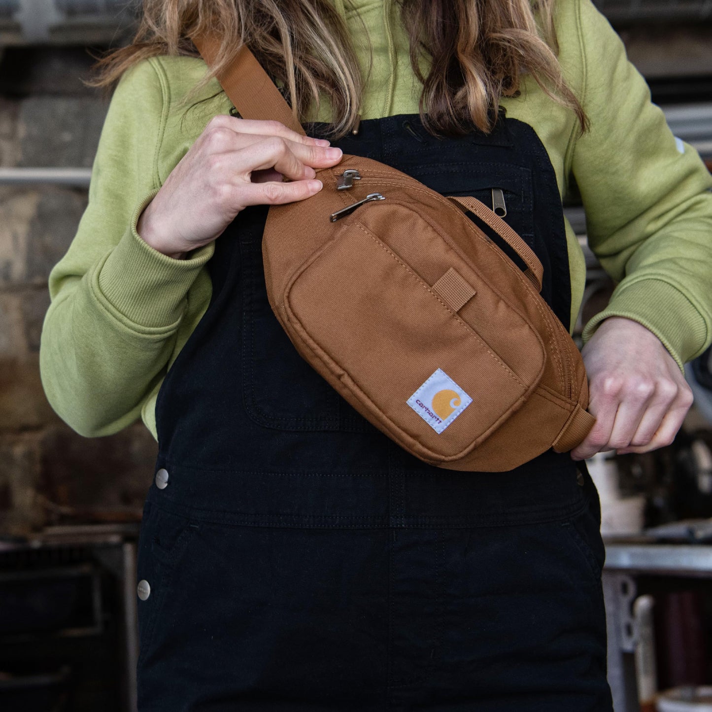 Carhartt Adjustable Waist Pack, Durable, Water Resistant Hip Pack, Essential Waist Pack (Greenstone), One Size, Classic Adjustable Sling Bag, Durable, 600-denier Water Resistant Hip Pack