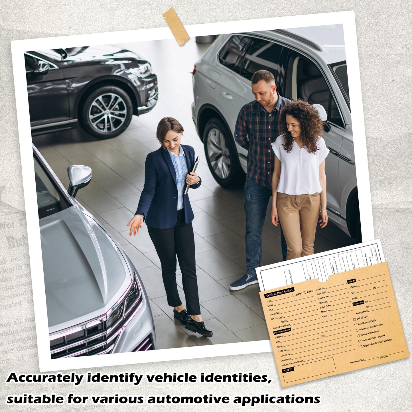 200 Pcs Deal Jackets Vehicle Deal Envelopes 9 x 12 Inch Kraft Paper Car Dealer Jacket with Marker And Pre Printed Fields for Used Car Auto Dealer Supplies And Dealership Paperwork Filing (200, Kraft)