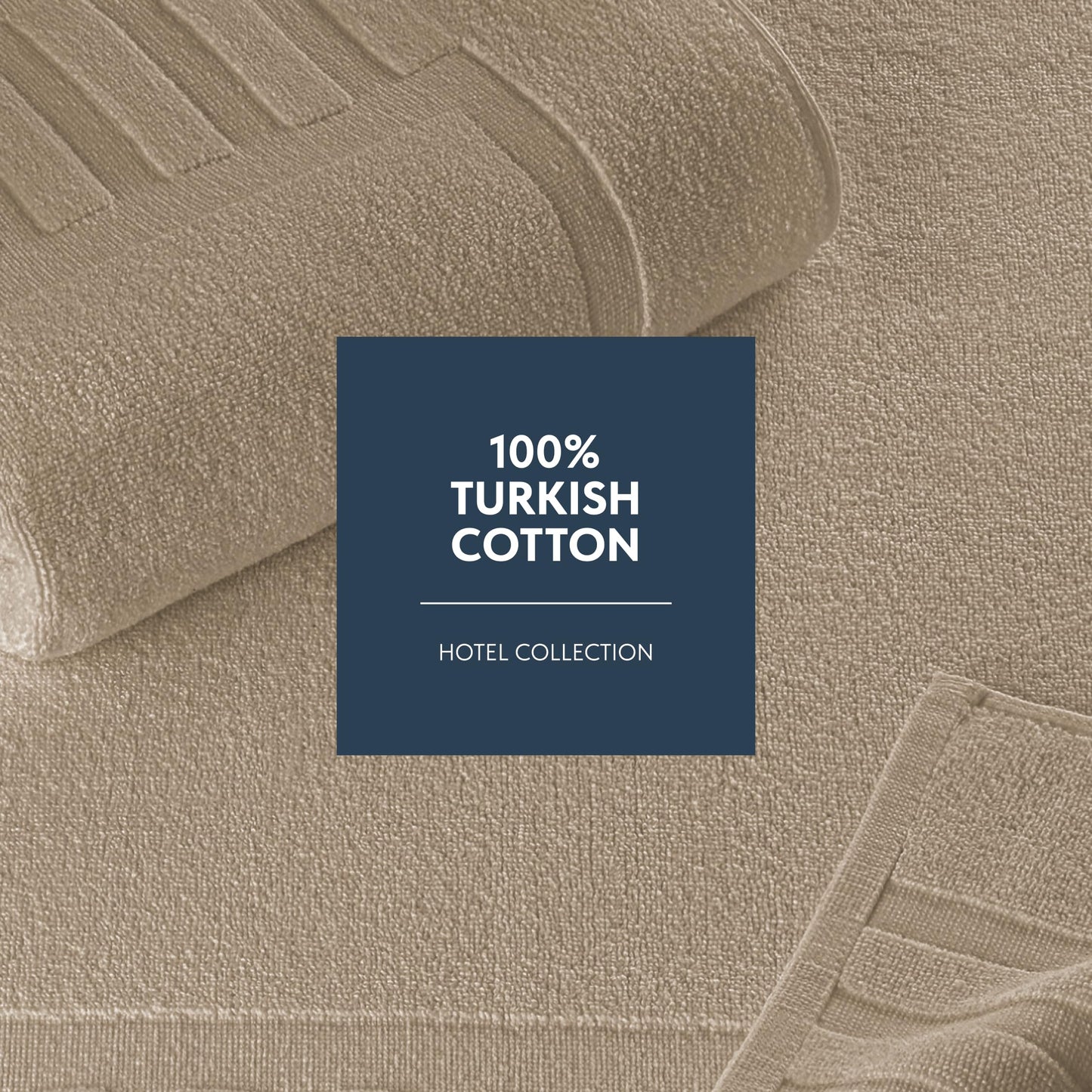 White Classic Luxury Bath Mat Floor Towel Set - Absorbent Cotton Hotel Spa Shower/Bathtub Mats [Not a Bathroom Rug] 22"x34" | 2 Pack | Taupe