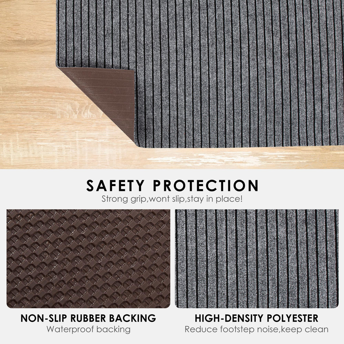 koloko 2ft x 8ft Runner Rug Non-Slip Outdoor Indoor Carpet Runner Custom Size Floor Runners Area Rugs Mat with Rubber Backing for Hallway Entryway Balcony Patio Kitchen Garage Stair Laundry