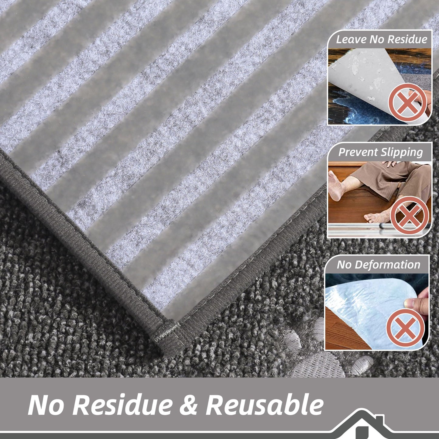 BEQHAUSE Stair Treads for Wooden Steps Non-Slip Machine Washable Carpet Stair Treads 28"X9" Soft Indoor Stair Runner for Kids Elders and Pets, 100% Polyester, 4pcs, Dark Grey