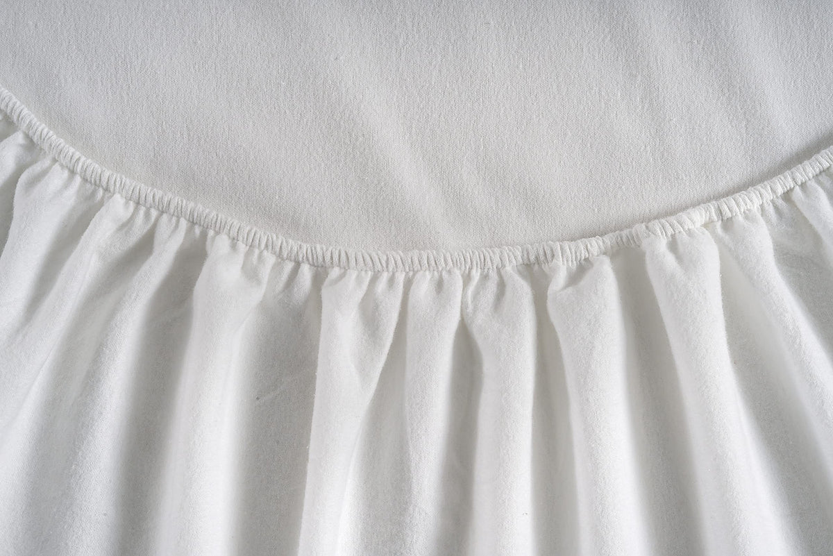 100% Cotton Flannel Sheets Set - White Flannel Sheets Queen Size, 4-Piece Bed Sheets - Lightweight Bedding, Brushed for Extra Softness, Warm, Breathable, 15" Deep Pocket (Fits Upto 17" Mattress)