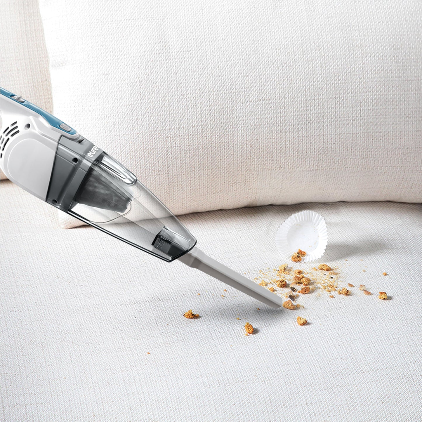 Eureka Home Lightweight Corded Stick Vacuum Cleaner, Powerful Suction Convenient Small Vacuum for Hard Floor, 3-in-1 Hand Vacuum, Aqua Blue, NES100