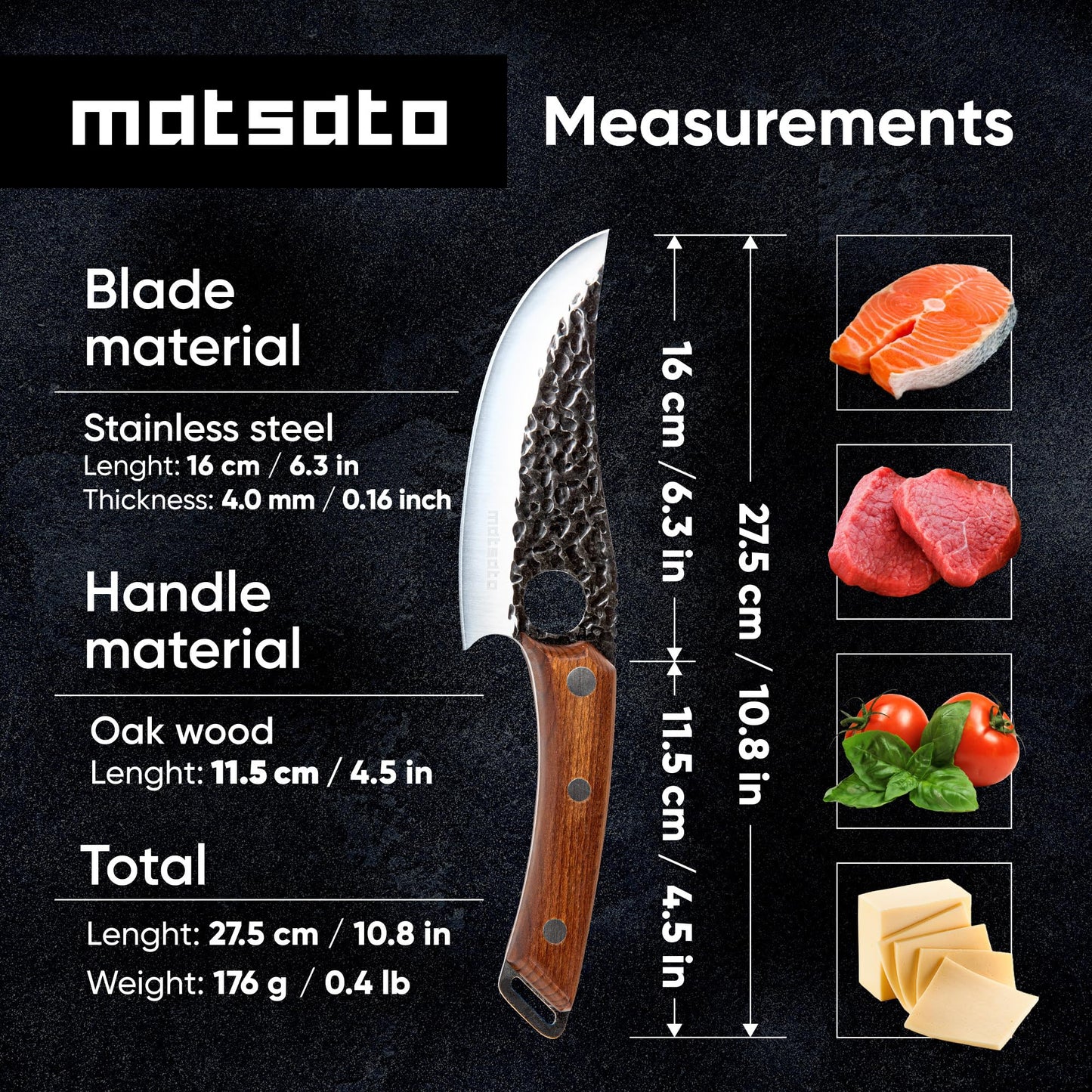 Matsato Kitchen Knife Sharp, Chef's Knife, Japanese Steel Knife, Original for Kitchen Knife, Japan Steel Knife, Perfect for Cutting and Chopping, Perfect Gifts for Women, Kitchen Gifts 6.3 Inch