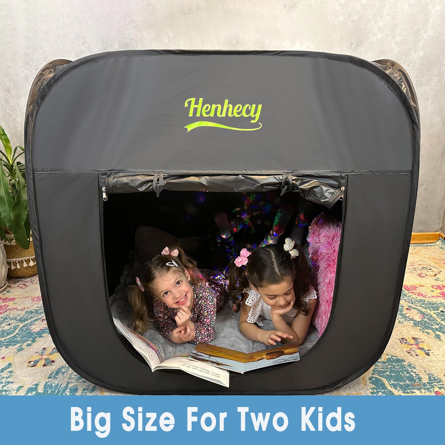 Sensory Tent for Kids with Autism, ADHD, SPD - Calm Corner Hideout Den for Children to Play and Relax - Pop-up Blackout Play Tent with Additional Mesh Windows (40x40x40 inches)