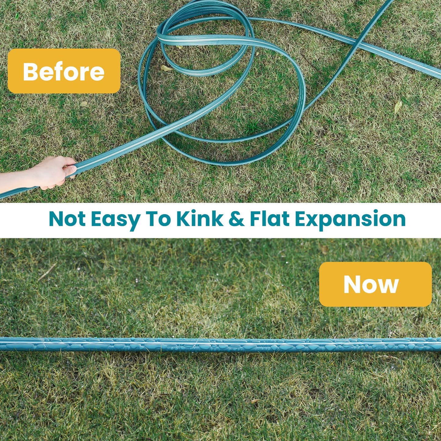 LINEX Sprinkler Soaker Hose 50 ft for Garden Lawn Watering Hose with Conncect End and Hose Stakes