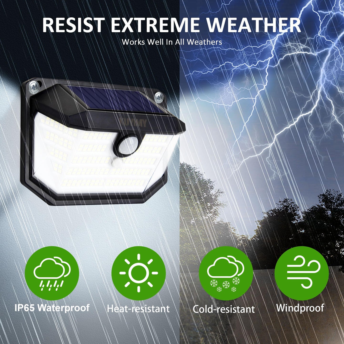 KUYIMY Solar Outdoor Lights, 230 LED with Motion Sensor and 3 Modes, IP65 Waterproof, 270° Wide Angle Light, Easy-to-Install Intelligent Security Wireless Wall Lights for Patio, Front Door(6 Pack)