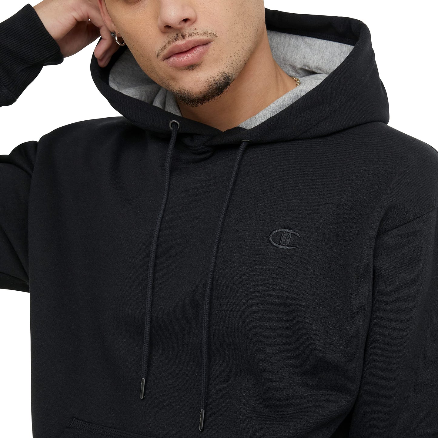 Champion Men's Powerblend Pullover Hoodie, Black, Small