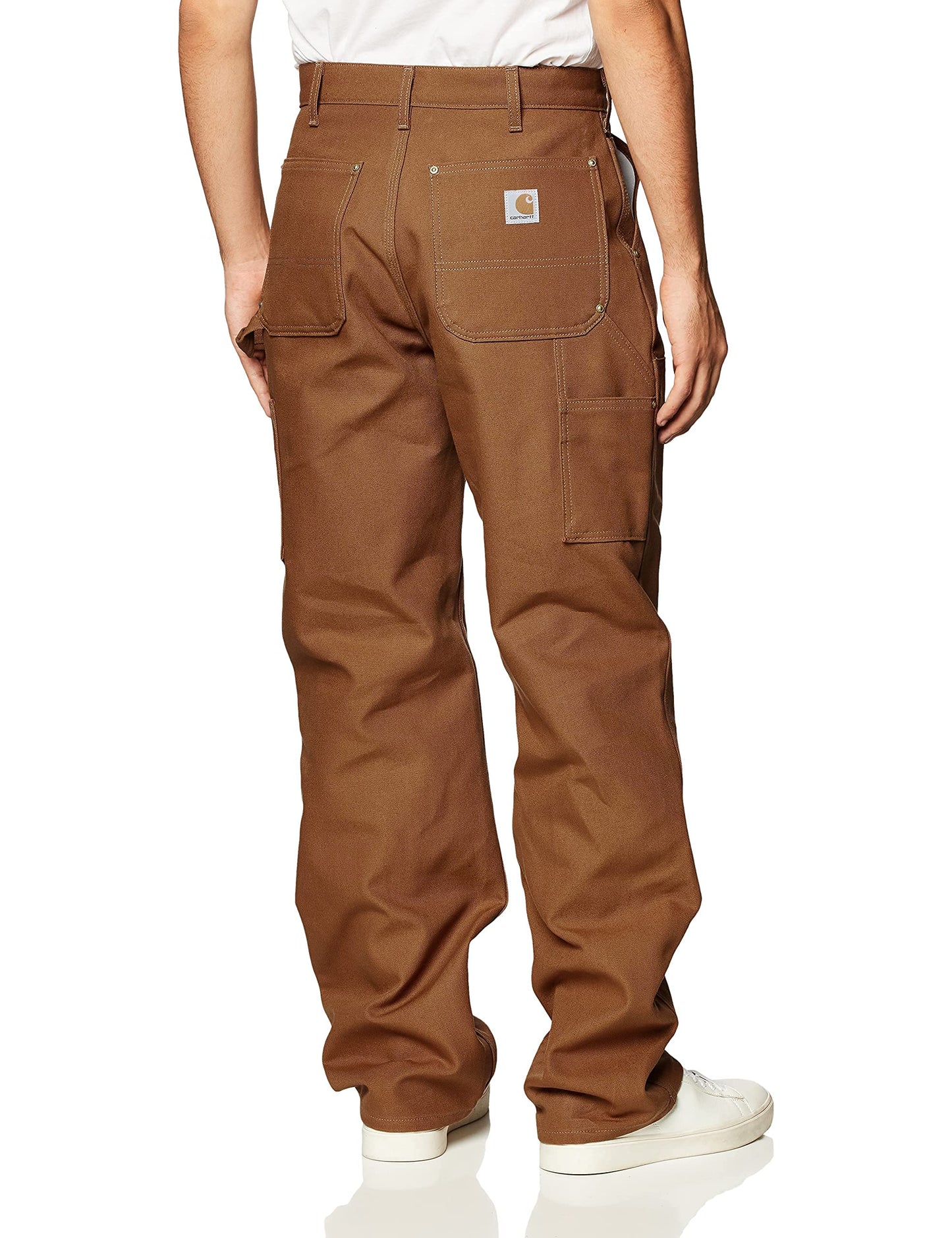 Carhartt Men's Big & Tall Firm Duck Double Front Work Dungaree, Carhartt Brown, 38W x 34L