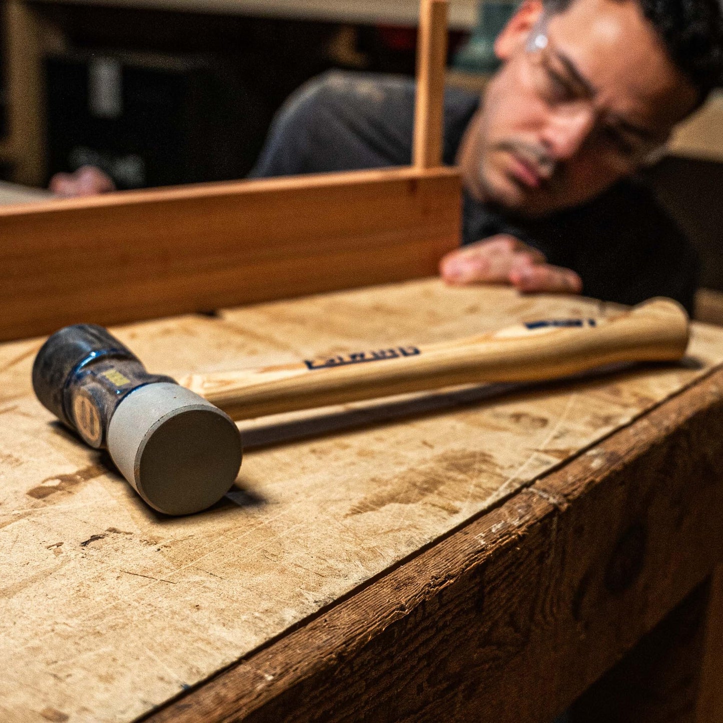 24 Oz Black and Gray Rubber Mallet Hammer