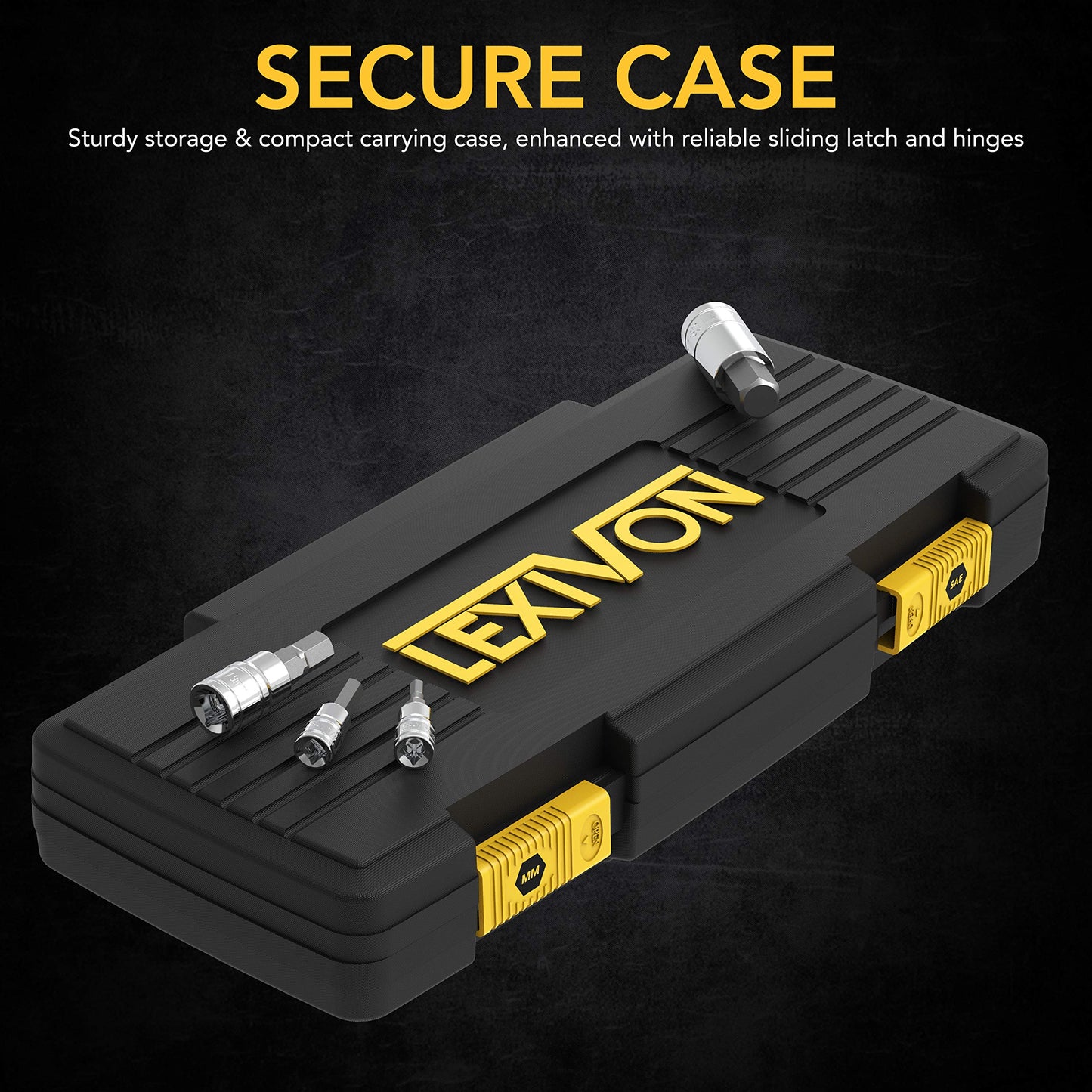LEXIVON Master HEX Bit Socket Set, Premium S2 Alloy Steel | Complete 32-Piece, SAE and Metric Set | Enhanced Storage Case (LX-144)