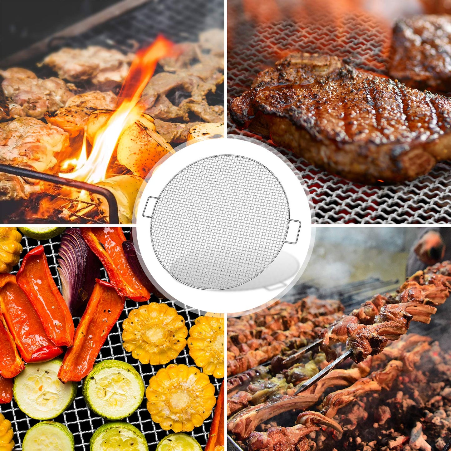 Stanbroil Fire Pit Cooking Grill Grate - Outdoor Round BBQ Campfire Grill Grid - Camping Cookware - Stainless Steel, 24 Inch