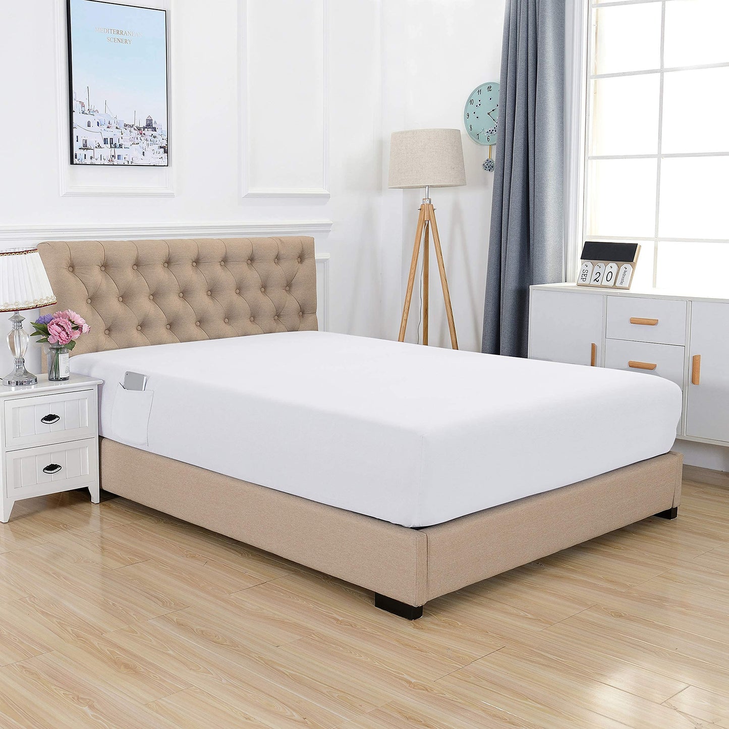 Elegant Comfort Premium Hotel Quality Extra Deep Pocket 18" - 21" inch Single Fitted Sheet for High Mattress, Luxury & Softest 1500 Thread Count Egyptian Quality Smart Pocket, King, White