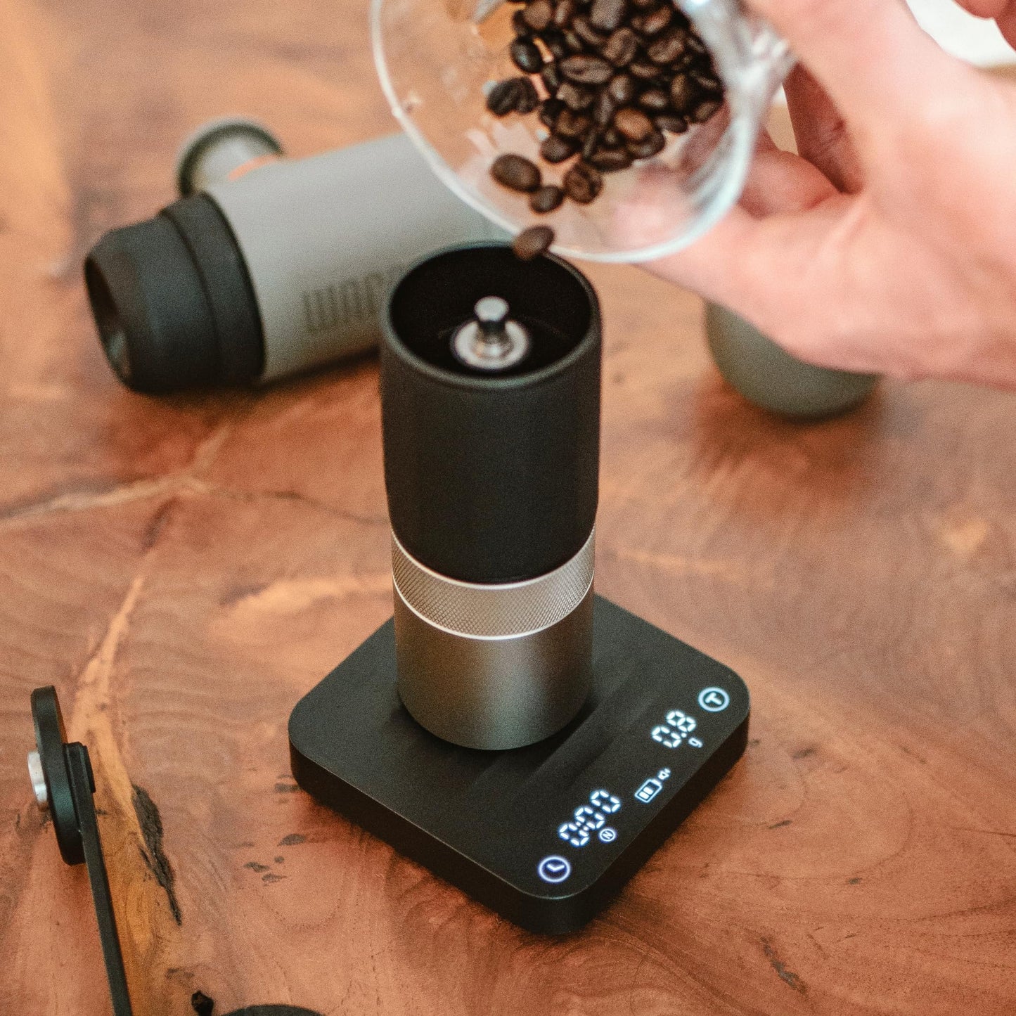 WACACO Exagram Pro Coffee Scale with Timer, Super Mini Food Scale, Three Modes Kitchen Scale Rechargeable, Smart Espresso Scale with Carrying Box& Removable Silicone Pad, Black