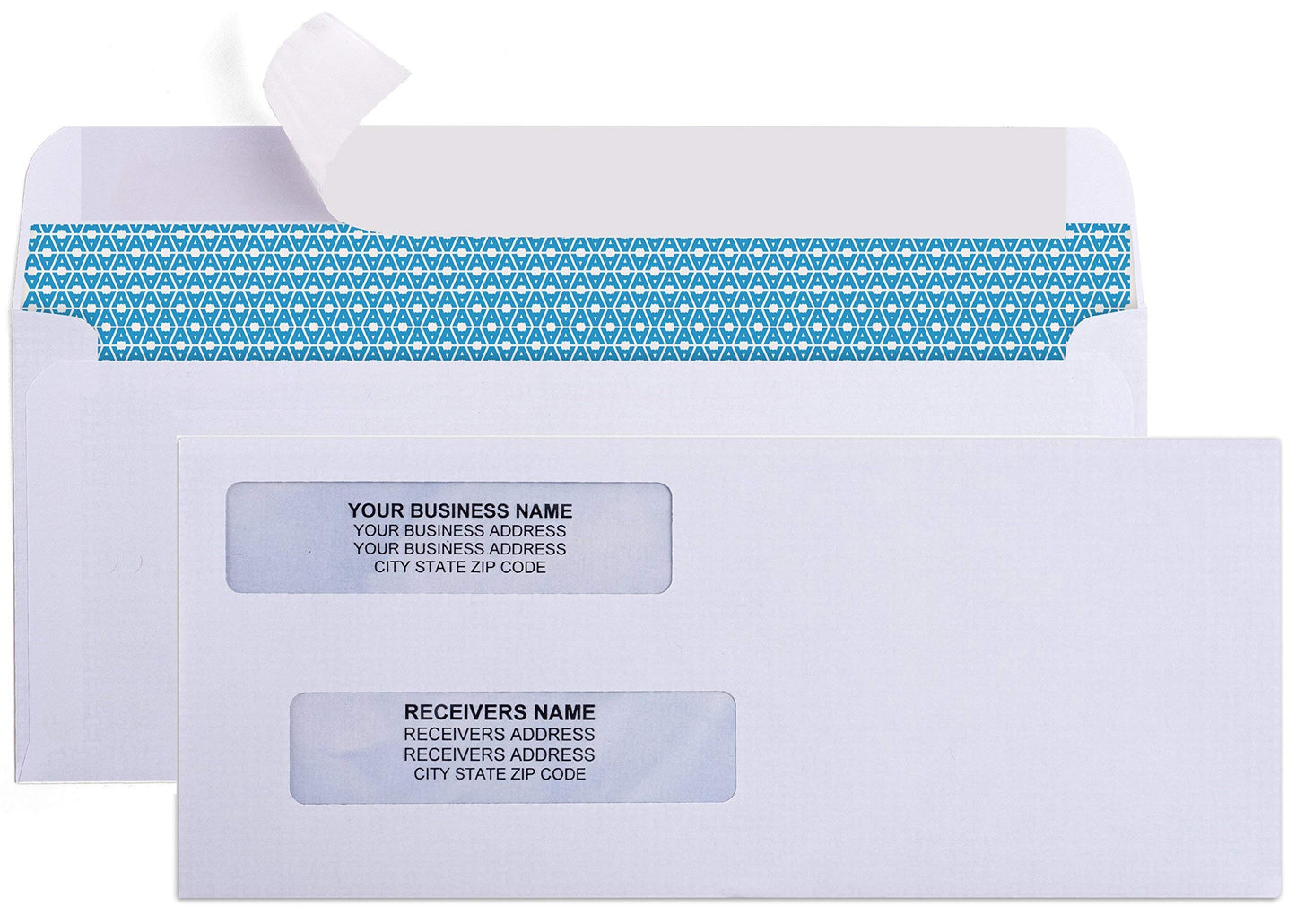 Aimoh 500#8 Double Window Self Seal Security Envelopes - for Business Checks, QuickBooks & Quicken Checks, Size 3 5/8 x 8 11/16 Inches - Checks Fit Perfectly - Not for Invoices, 500 Count (30180)