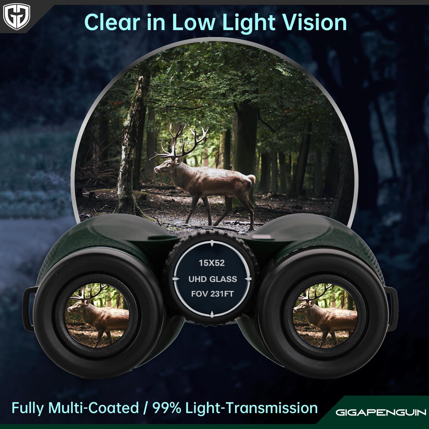 15x52 HD Binoculars for Adults High Powered with Upgraded Phone Adapter - Large View Binoculars with Low Light Vision - Lightweight Waterproof Binocular for Bird Watching Travel Hunting Cruise