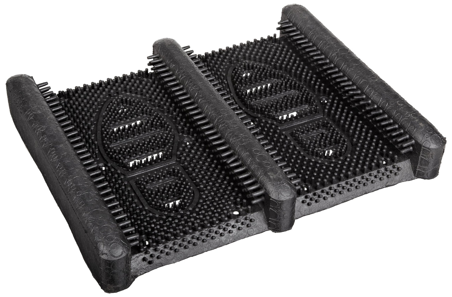 Wearwell Natural Rubber 229 Mud Chucker Entrance Mat with Pliable Scraping Rubber Fingers, for Outdoor Entrances, 12.4" Width x 15.25" Length x 2-3/16" Thickness, Black