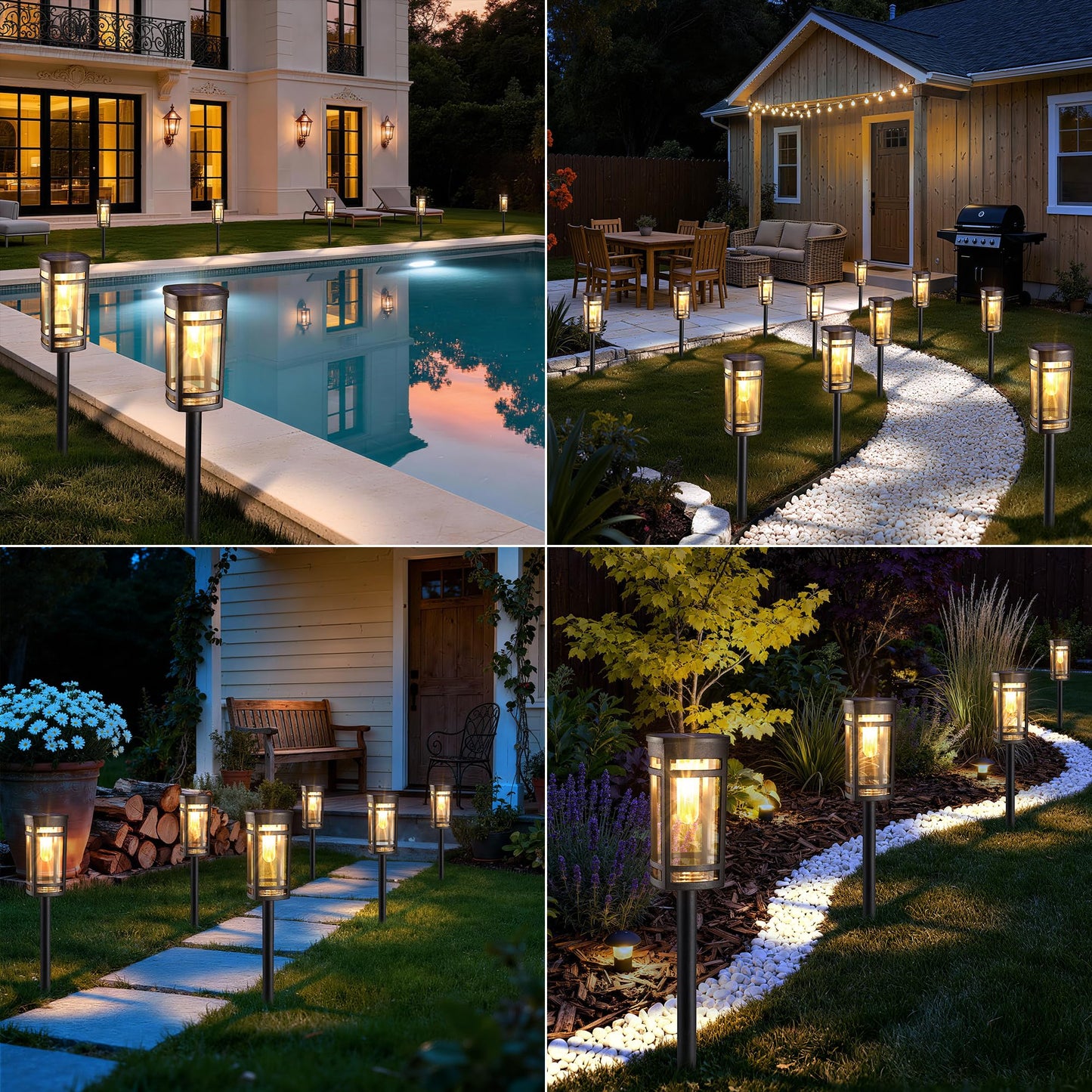 Jyoiat 6 Pack Outdoor Solar Pathway Lights - Solar Landscape Lights Outdoor Walkway Solar Garden Lights for Lawn, Path, Yard Decor (Warm White)