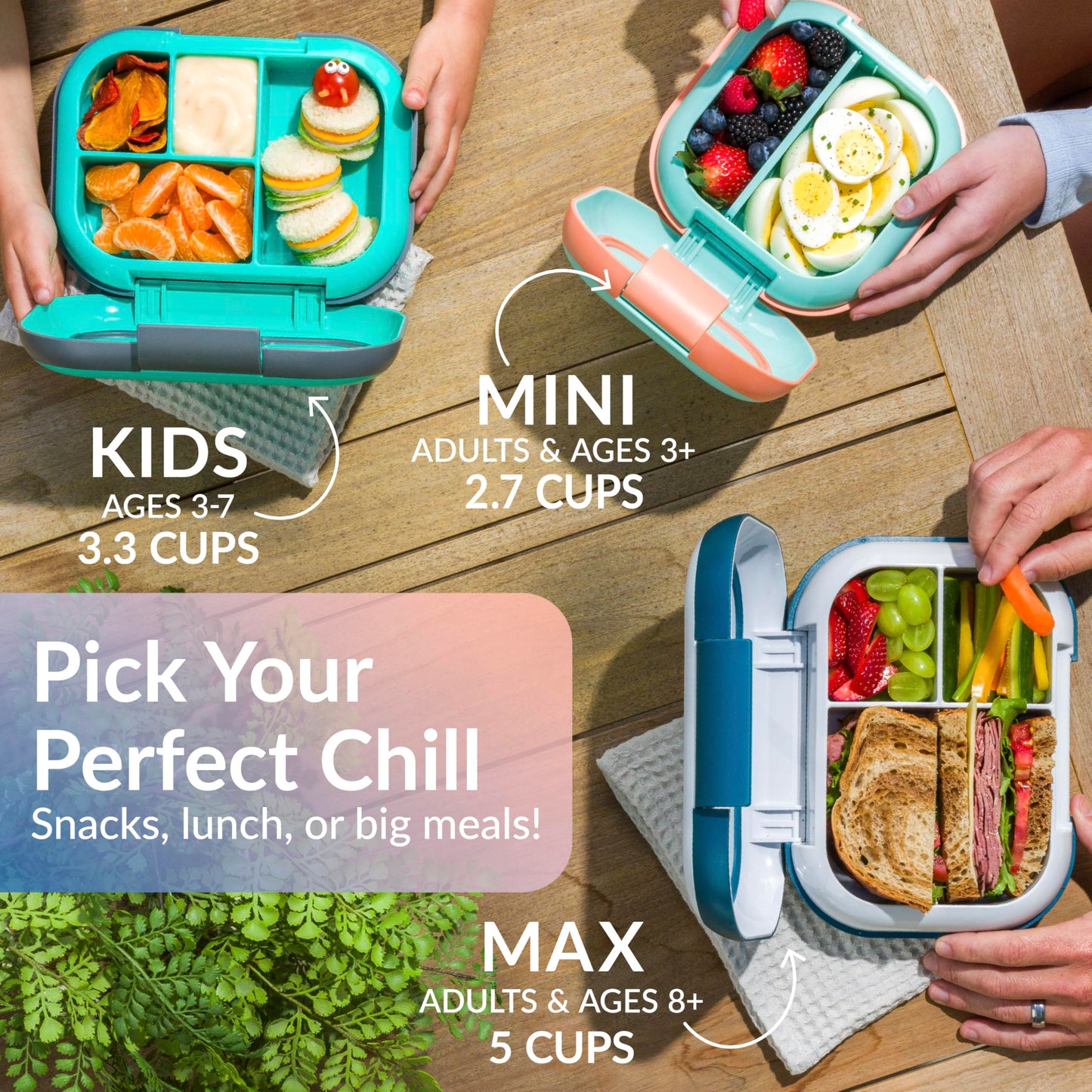 Bentgo Chill Max Leak-Proof XL Lunch Box - Included Ice Pack Keeps Food Cold; 5-Cup Capacity for Adults & Ages 8+, 3 or 4 Compartment Bento Box, BPA-Free, Dishwasher Safe (Lavender & Peach Blossom)