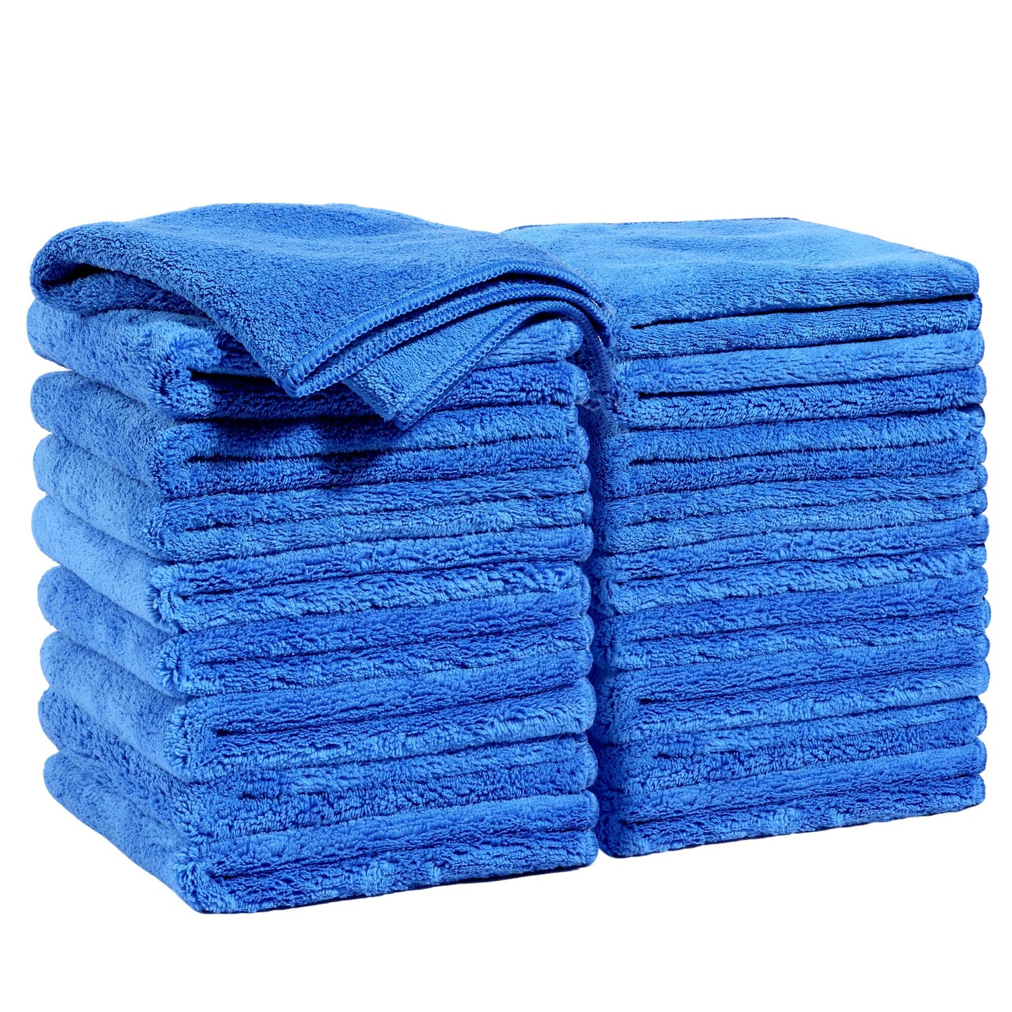 JOYMOOP Microfiber Cleaning Cloths 18 Packs, 11.8" x 11.8" Blue Reusable Kitchen Towels, Lint-Free Cleaning Rags, Super Absorbent Cleaning Cloths for Kitchen, Car, and Household Cleaning