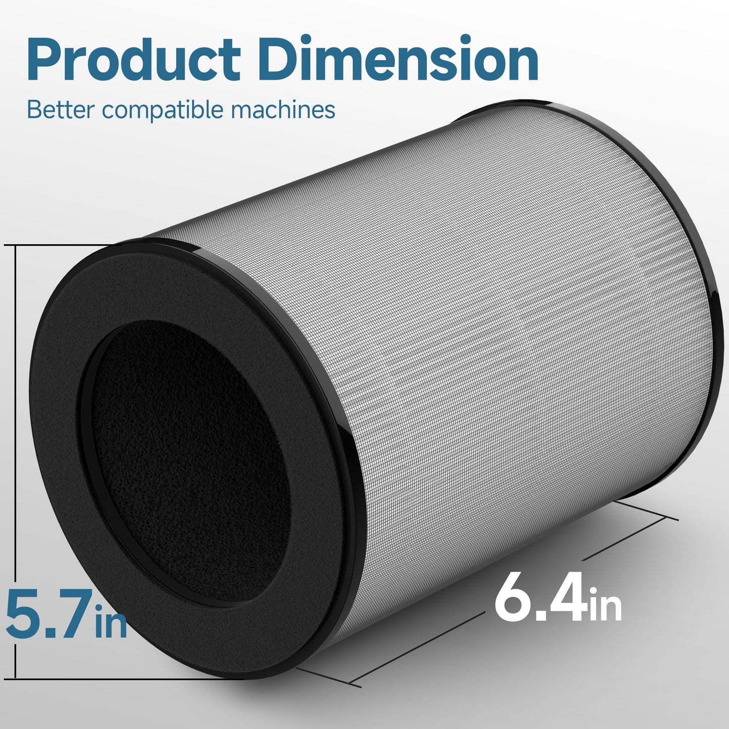 JF100 Replacement Filter Compatible with Jafända JF100 Air Purifier, Part Number JF100-RF, 3-in-1 True HEPA, High-Efficiency Activated Carbon Filter, 2 Pack