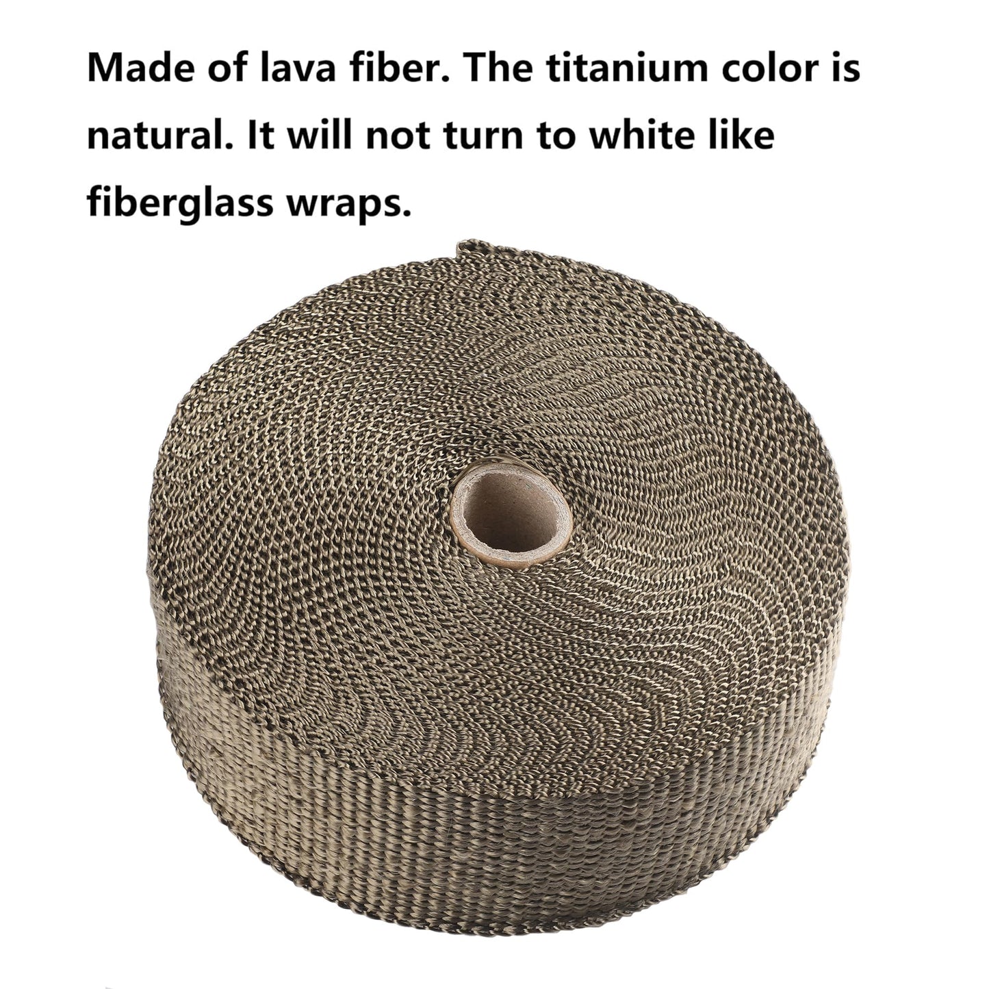 ARTR 2" x 50' Titanium Exhaust Header Heat Wrap 2 Rolls with 20PCS 11.8 Inch Stainless Steel Locking Ties