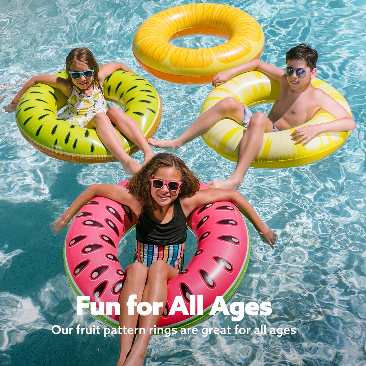 Sloosh 4 Pack Inflatable Pool Floats Pool Rings Swimming Tubes Swimming Toys Beach Swimming Party Toys for Kids and Adults