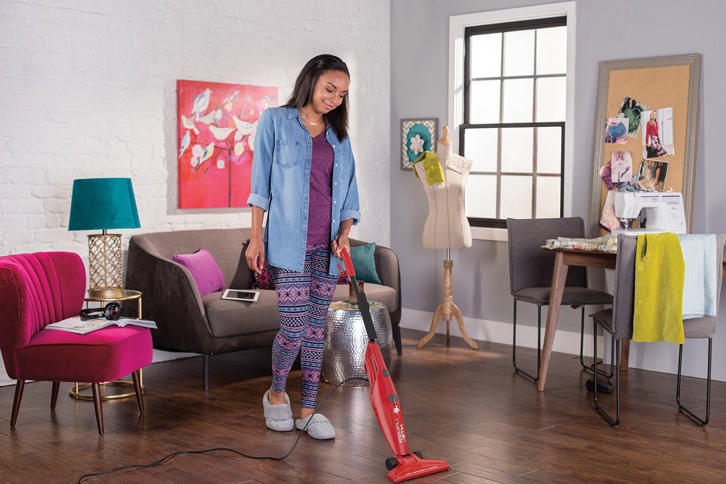 Dirt Devil Simpli-Stik Vacuum Cleaner, 3-in-1 Hand and Stick Vac, Small, Lightweight and Bagless, SD20000RED, Red, 43 Inch