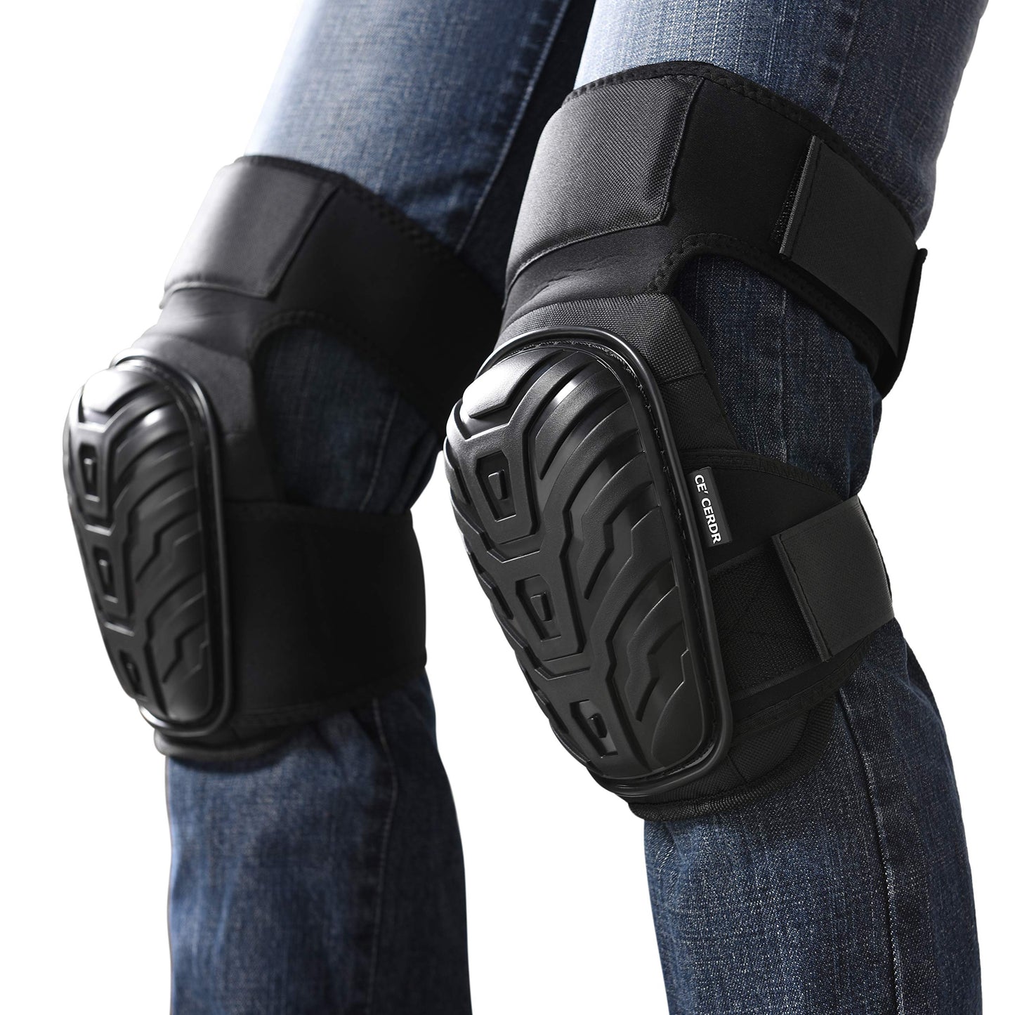 Professional Knee Pads for Work - Heavy Duty Foam Padding Kneepads for Construction, Gardening, Flooring with Comfortable Gel Cushion to Save Your Knees (Thigh High)
