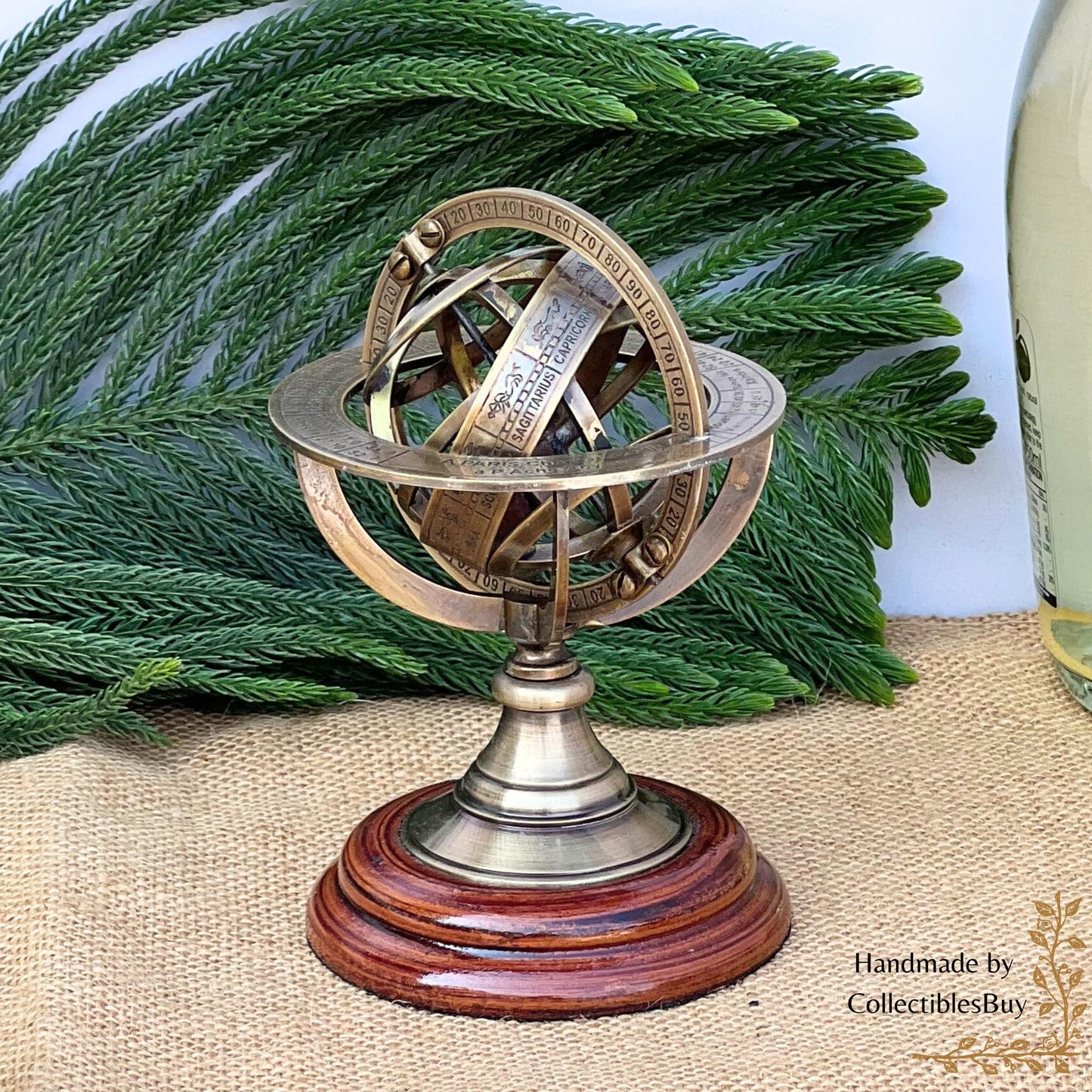 Royal Marine Antique Finish Armiliary Compass Maritime Collection of Gifts Historical Navigation Instruments