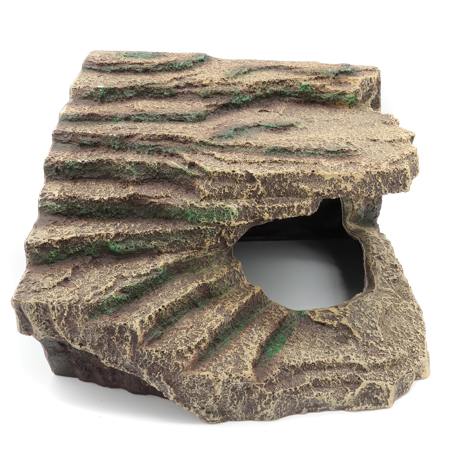 Resin Reptile Hideouts Cave Habitat Decor for Gecko Leopard Lizards Toad Turtle (B- Extra Large)