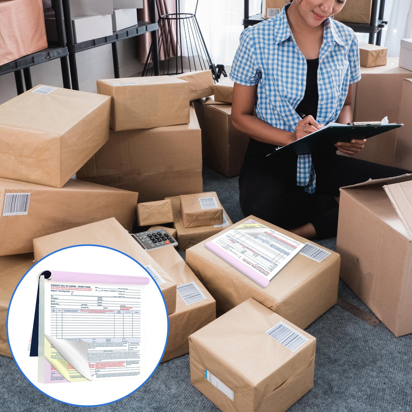 200 Sets Bill of Lading Short Form 8.5x7.5 Inches 3 Part Carbonless Paper with Backing Board Vehicle Transport Bill of Lading Form for Auto Haulers Car Shipping Dealerships (4)