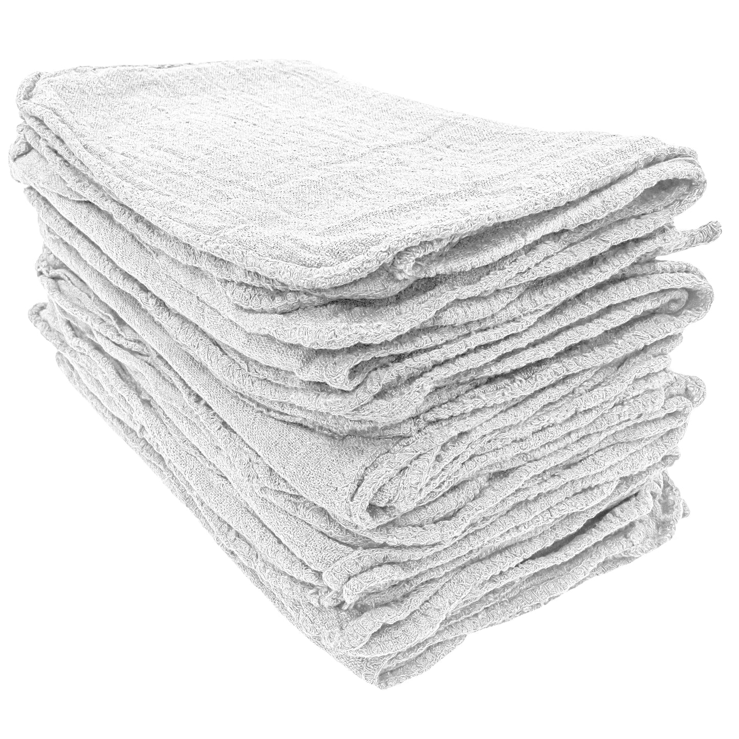 Detailer's Preference Automotive Shop Towels, Cotton, 11"x12", White, 50 Pack