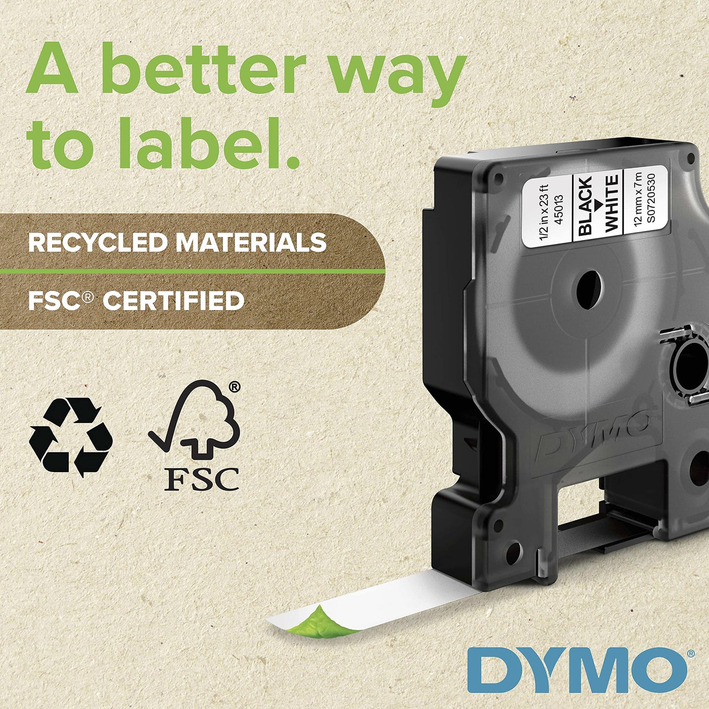 DYMO Rhino Industrial Heat-Shrink Labels, Authentic DYMO Labels, for Tubing or Cables, (3/8" Tube, Black on White)