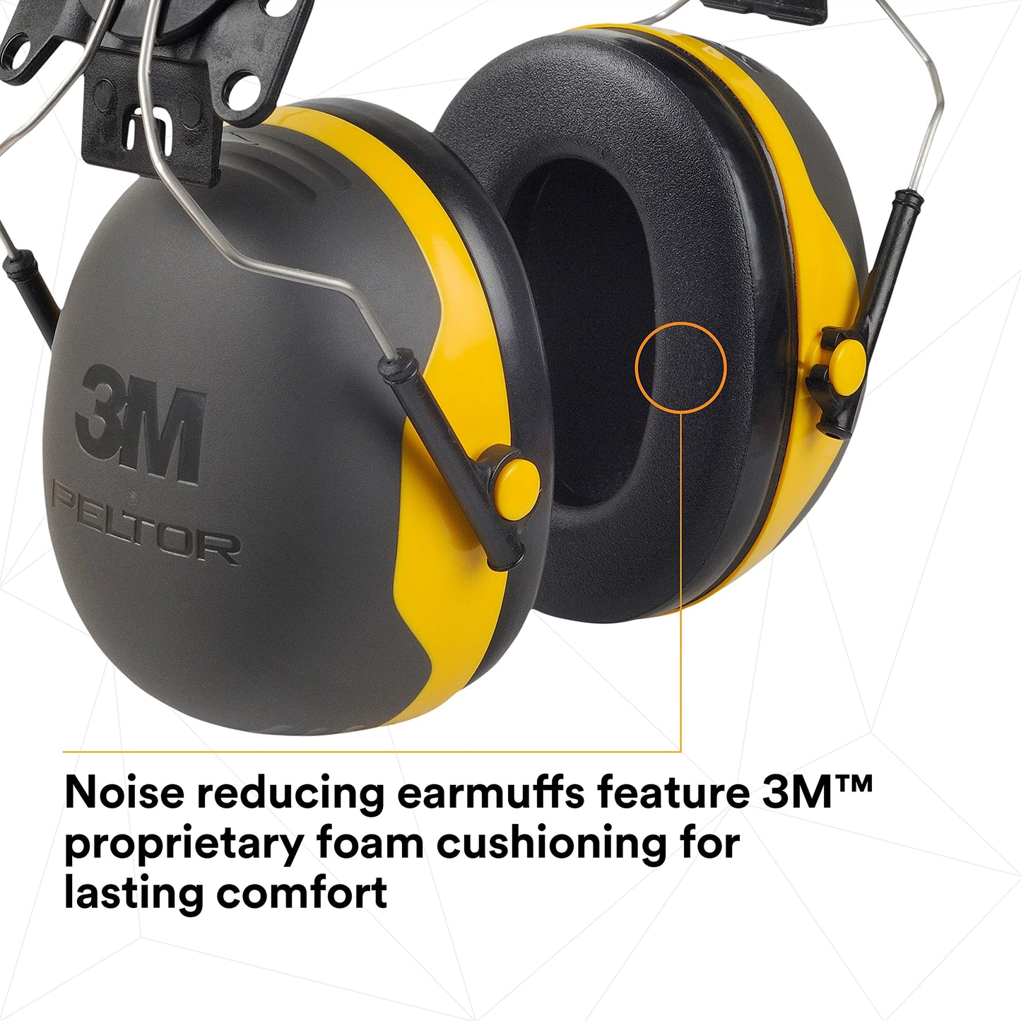 3M PELTOR Ear Muffs, Noise Protection, Hard Hat Attachment, NRR 24 dB, Construction, Manufacturing, Maintenance, Automotive, Woodworking, X2P3E