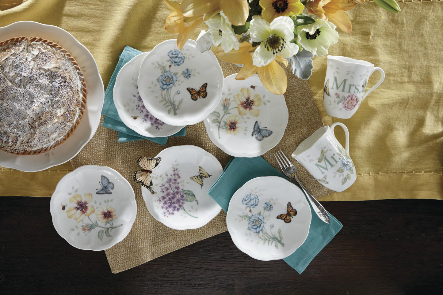 Lenox 817046 Butterfly Meadow 6-Piece Tidbit Plate Set