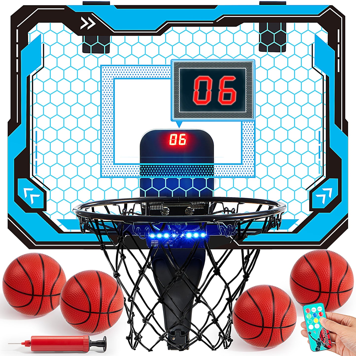 Basketball Hoop for Kids, Mini Indoor Basketball Hoop with 4 Balls Indoor Basketball Toys for 6 7 8 9 10 11 12 13 14 Year Old Sport Toys Birthday Gift